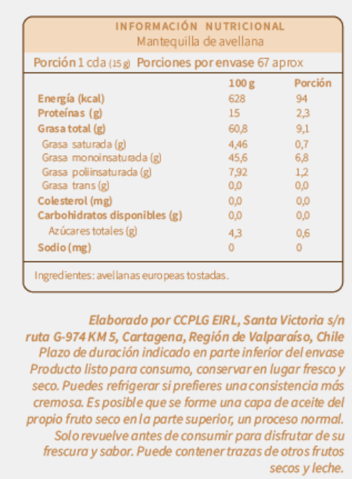 3 Mantequilla De Avellana Europea Natural 230g