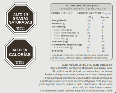 Mantequilla De Maní Chips De Chocolate 460gr