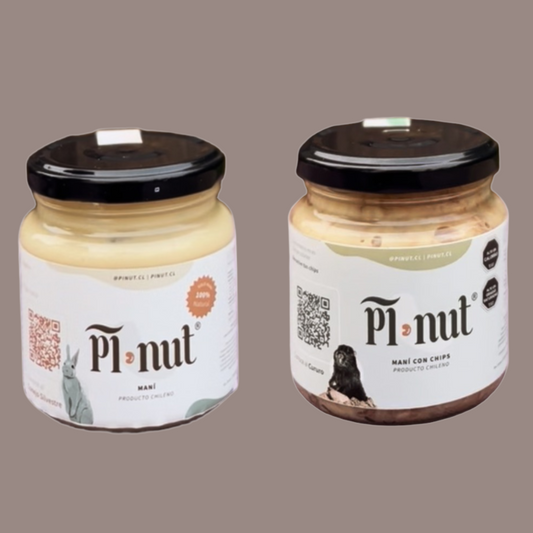 1 y 1  Mantequilla De Maní Natural y Con Chips de Chocolate 250g