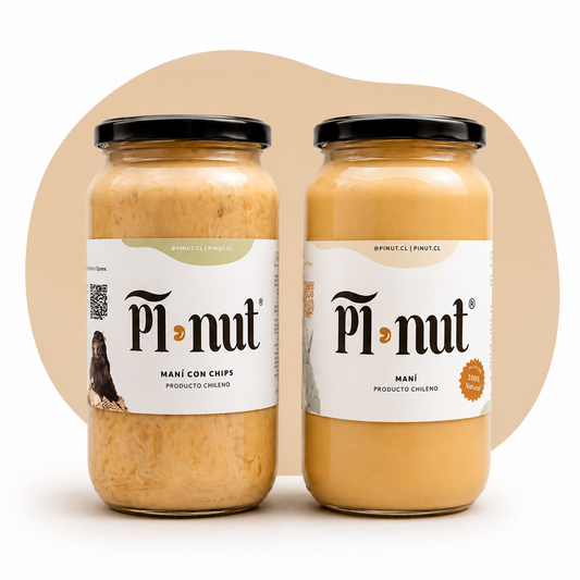 Pack 1 y 1 -  Mantequilla De Maní Natural y Con Chips de Chocolate (1 KG)