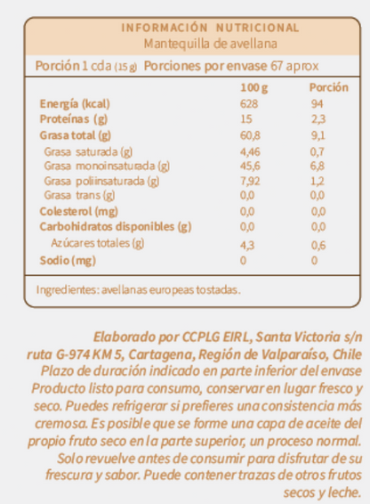 3 Mantequilla De Avellana Europea Natural 230g