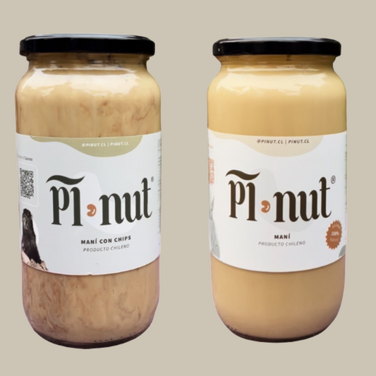 1 y 1  Mantequilla De Maní Natural y Con Chips de Chocolate 1Kg