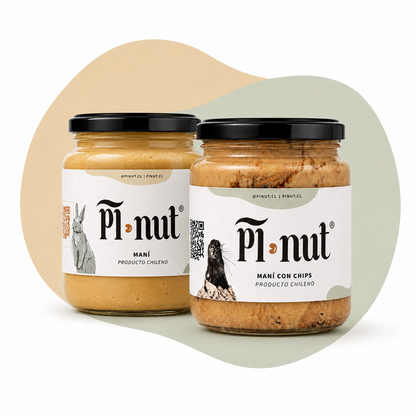 1 y 1  Mantequilla De Maní Natural y Con Chips de Chocolate 450g